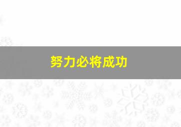 努力必将成功