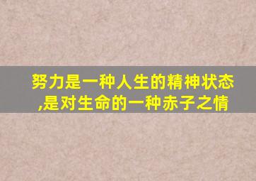 努力是一种人生的精神状态,是对生命的一种赤子之情