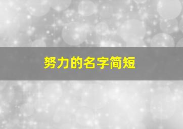 努力的名字简短