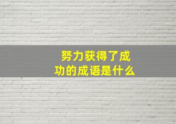 努力获得了成功的成语是什么