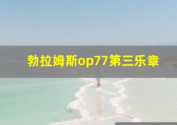 勃拉姆斯op77第三乐章