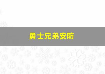 勇士兄弟安防