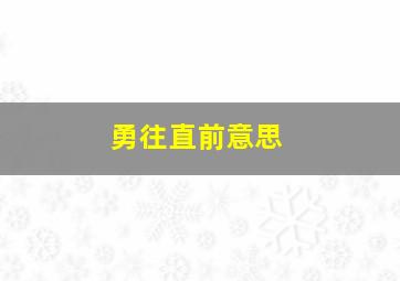 勇往直前意思