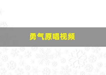 勇气原唱视频