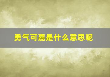 勇气可嘉是什么意思呢