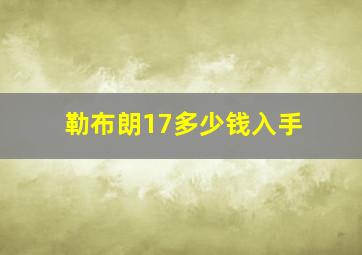 勒布朗17多少钱入手