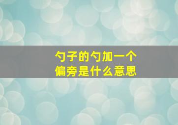 勺子的勺加一个偏旁是什么意思