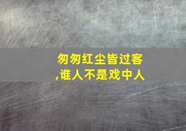 匆匆红尘皆过客,谁人不是戏中人