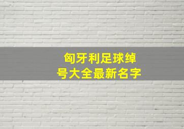 匈牙利足球绰号大全最新名字