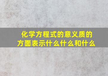 化学方程式的意义质的方面表示什么什么和什么