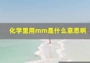 化学里用mm是什么意思啊