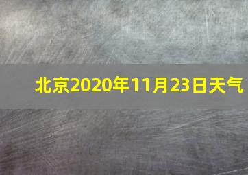 北京2020年11月23日天气