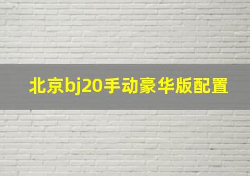 北京bj20手动豪华版配置