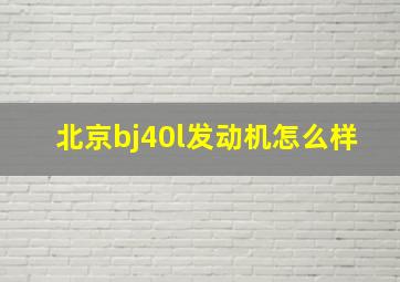 北京bj40l发动机怎么样