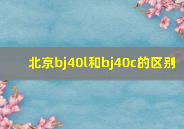 北京bj40l和bj40c的区别