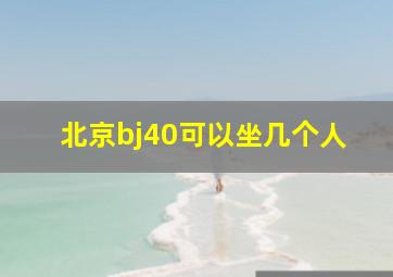 北京bj40可以坐几个人