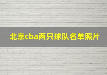 北京cba两只球队名单照片