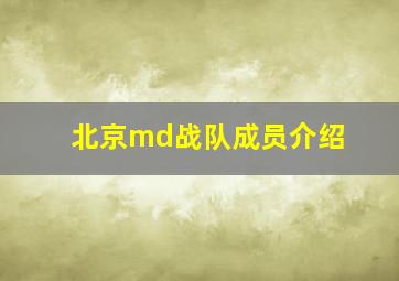 北京md战队成员介绍