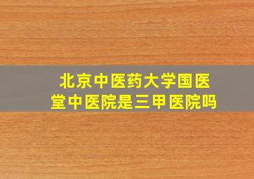 北京中医药大学国医堂中医院是三甲医院吗