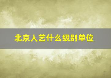 北京人艺什么级别单位