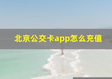 北京公交卡app怎么充值