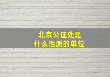 北京公证处是什么性质的单位