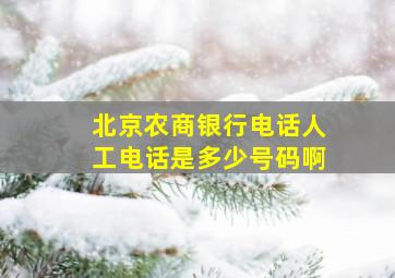 北京农商银行电话人工电话是多少号码啊