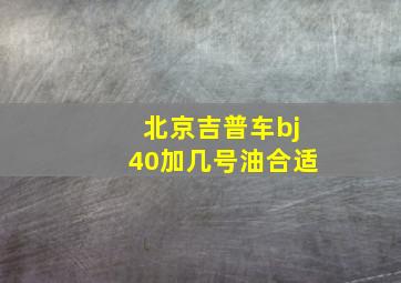 北京吉普车bj40加几号油合适