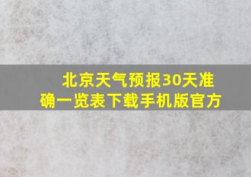 北京天气预报30天准确一览表下载手机版官方