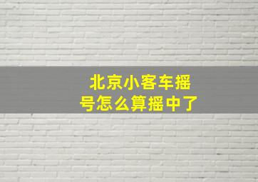 北京小客车摇号怎么算摇中了