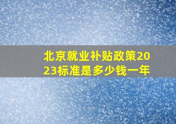 北京就业补贴政策2023标准是多少钱一年