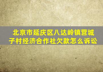 北京市延庆区八达岭镇营城子村经济合作社欠款怎么诉讼