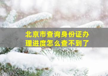 北京市查询身份证办理进度怎么查不到了