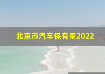 北京市汽车保有量2022