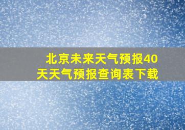 北京未来天气预报40天天气预报查询表下载