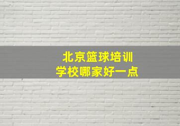 北京篮球培训学校哪家好一点