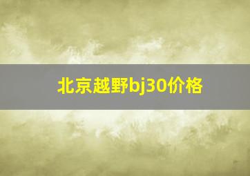 北京越野bj30价格