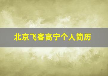 北京飞客高宁个人简历