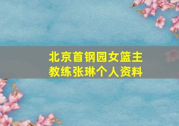 北京首钢园女篮主教练张琳个人资料