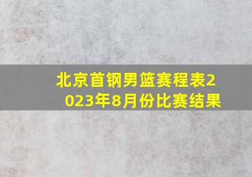 北京首钢男篮赛程表2023年8月份比赛结果