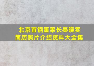 北京首钢董事长秦晓雯简历照片介绍资料大全集