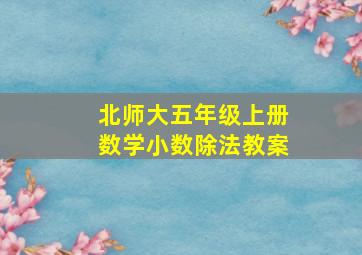 北师大五年级上册数学小数除法教案