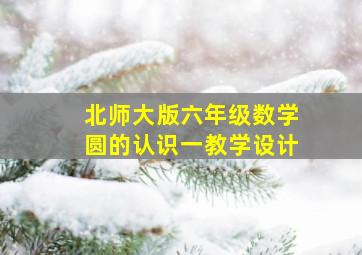 北师大版六年级数学圆的认识一教学设计