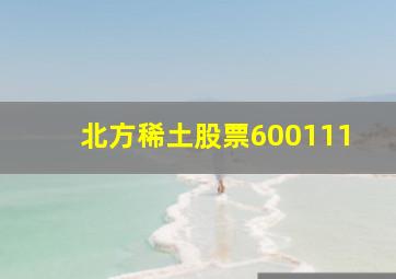 北方稀土股票600111