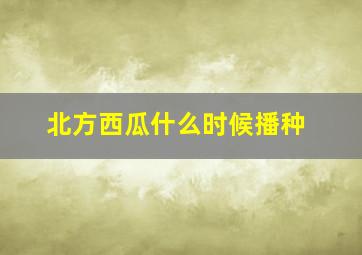 北方西瓜什么时候播种