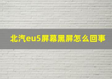 北汽eu5屏幕黑屏怎么回事