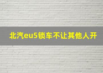 北汽eu5锁车不让其他人开