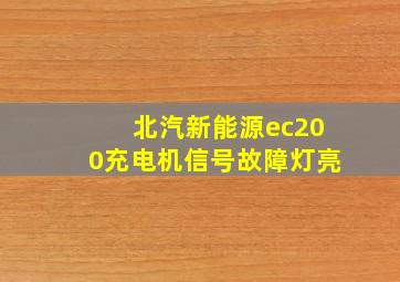 北汽新能源ec200充电机信号故障灯亮