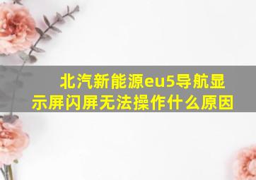 北汽新能源eu5导航显示屏闪屏无法操作什么原因