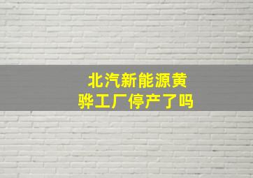 北汽新能源黄骅工厂停产了吗